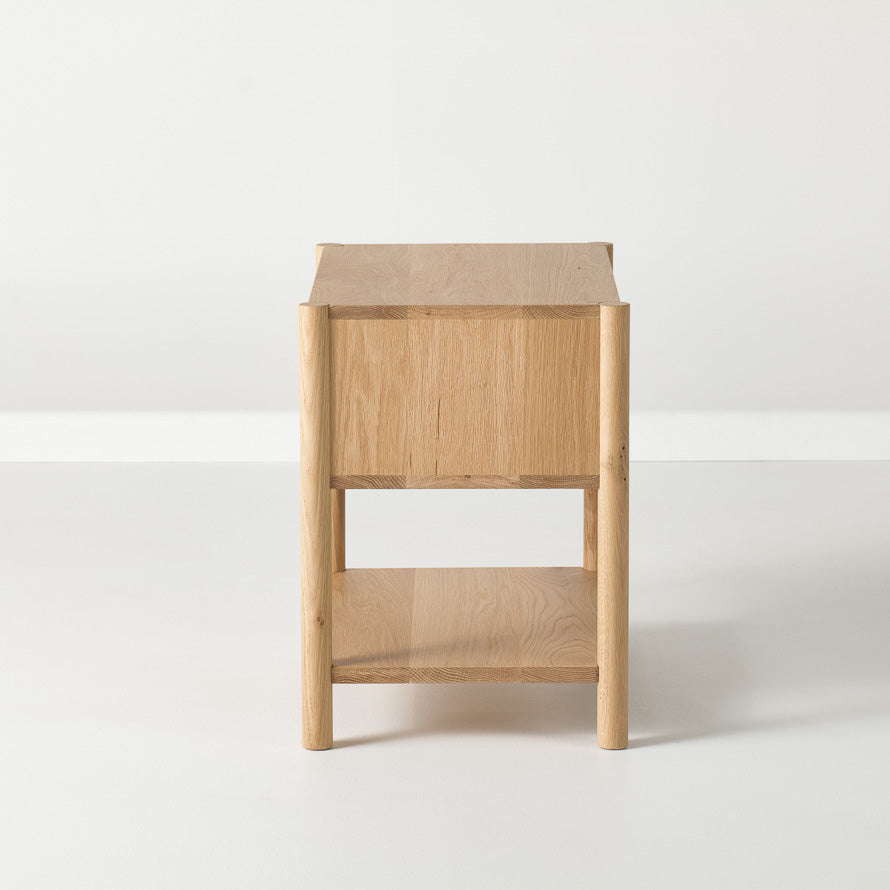 White timber deals bedside table